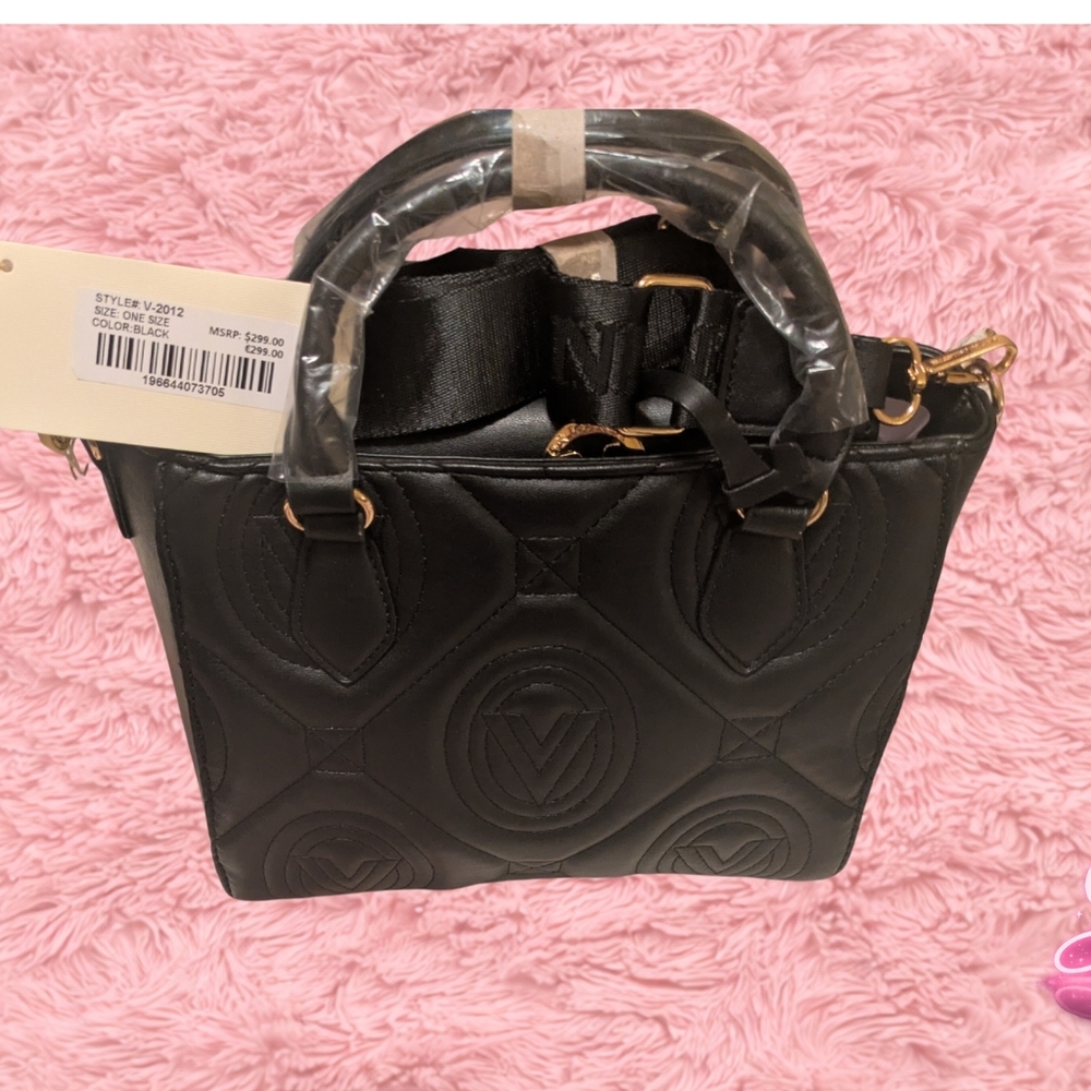 Valentino Orlandi Small Quilted Tote - Black - NWT Vegan 💥 - Picture 4 of 6